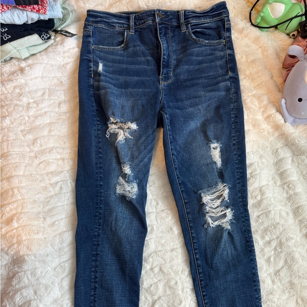 American Eagle Outfitters Blue Skinny Jeans Distressed